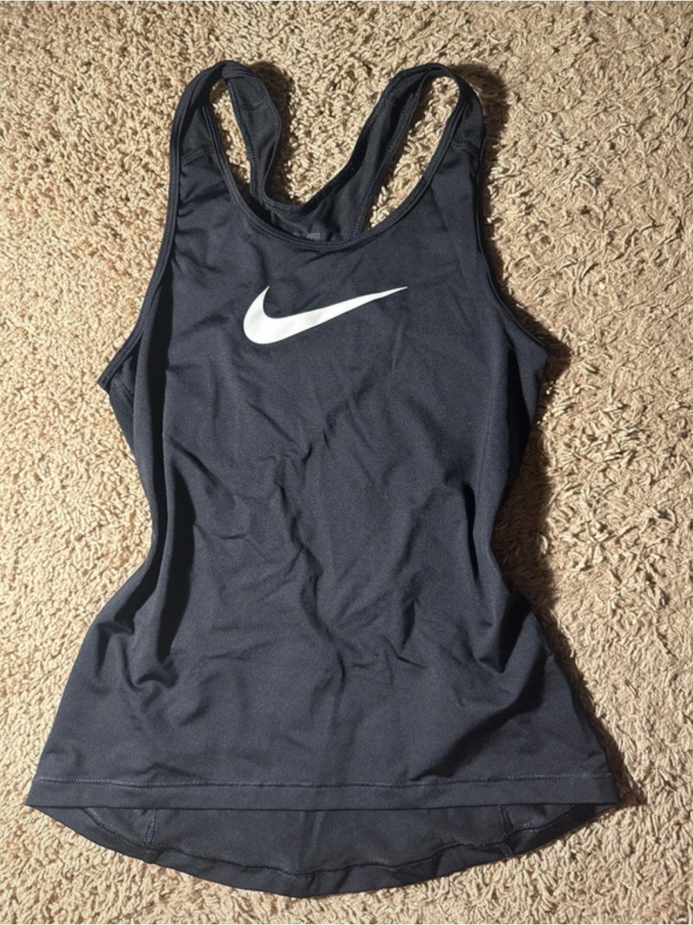 Nike Black Tank Top with White Swoosh